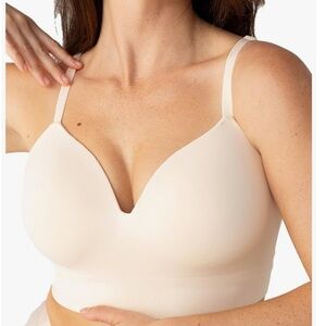 Shapermint Empower Contour Wireless Bra Sz 2XL in Chai